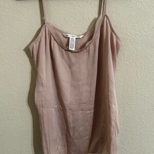 Diane Von Furstenberg Dusty Rose Satin-Feel Spaghetti Strap Cami 100% Silk